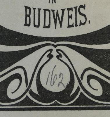 - (Israelitischer Humanitätsverein "Allianz" Budweis (U.O.B.B)), Von Hand: Inventar-/ Zugangsnummer; '162'. 