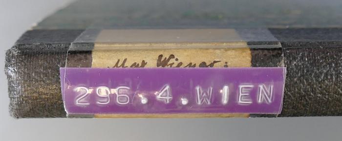 -, Etikett: Notiz; 'Max Wiener:
[...]'