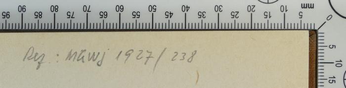 -, Von Hand: Notiz; 'Rez.: MGWJ 1927/238'