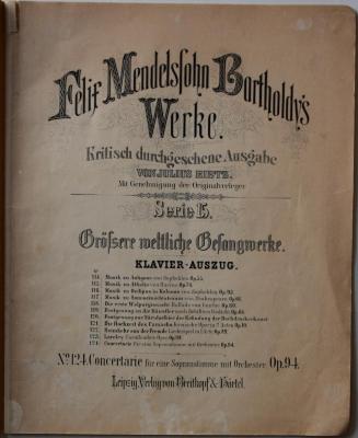 No 320 Men 11 : [Infelice.] No. 124. Concert-Arie für Sopranstimme mit Orchester  op. 94. [Bearbeitet für Sopran und Klavier.] ([um 1880])