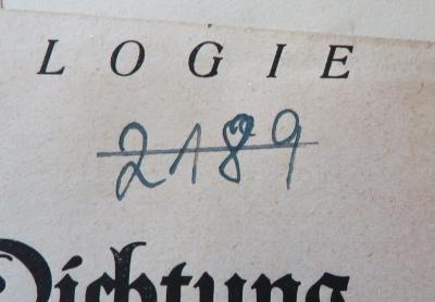 - (NSDAP-Gauarchiv Südhannover-Braunschweig), Von Hand: Signatur; '2189'. 