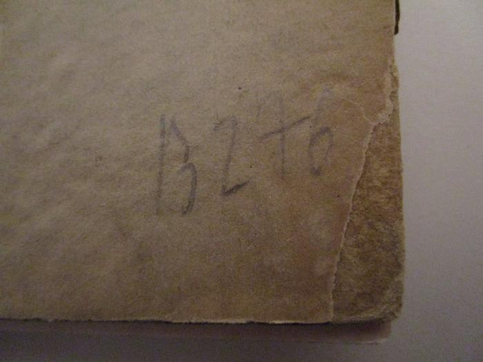  Rektoratserinnerngen (1917);- (unbekannt), Von Hand: Signatur; 'B 276'. 