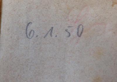 - (Stadtbibliothek Hannover), Von Hand: Nummer, Datum; '6.1.50'. 