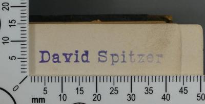 - (Spitzer, David), Stempel: Name, Exlibris; 'David Spitzer'.  (Prototyp)