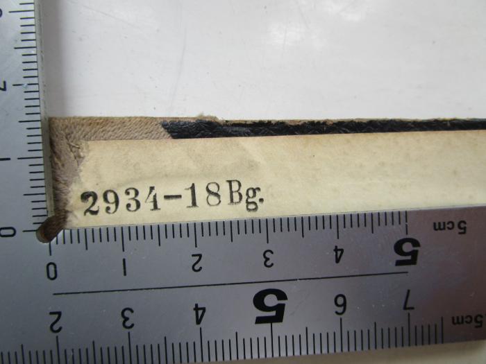 -, Stempel: Nummer; '2934 - 18 Bg.'