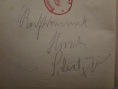 - (Hirsch, Walter Nathan), Von Hand: Autogramm, Name, Berufsangabe/Titel/Branche, Ortsangabe; 'Rechtsanwalt Hirsch Schwet x W'. 