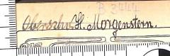 - (Morgenstern, H.), Von Hand: Name; 'Obers[…]h[…]. H. Morgenstern.'. 