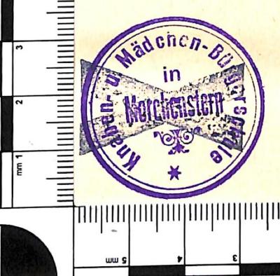 - (Knaben- und Mädchen-Bürgerschule Morchenstern), Stempel: Name, Ortsangabe; 'Knaben- u. Mädchen-Bürgerschule in Morchenstern'. 