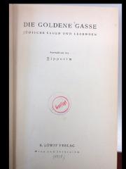 43A4758 : Die goldene Gasse : jüdische Sagen und Legenden; Auswahl aus d. Sippurim (1937)