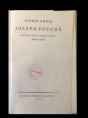 43A4764 : Joseph Fouché : Bildnis eines politischen Menschen (1929)