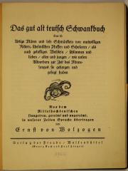 Lit 210/13 : Das gut alt teutsch Schwankbuch. (1922)