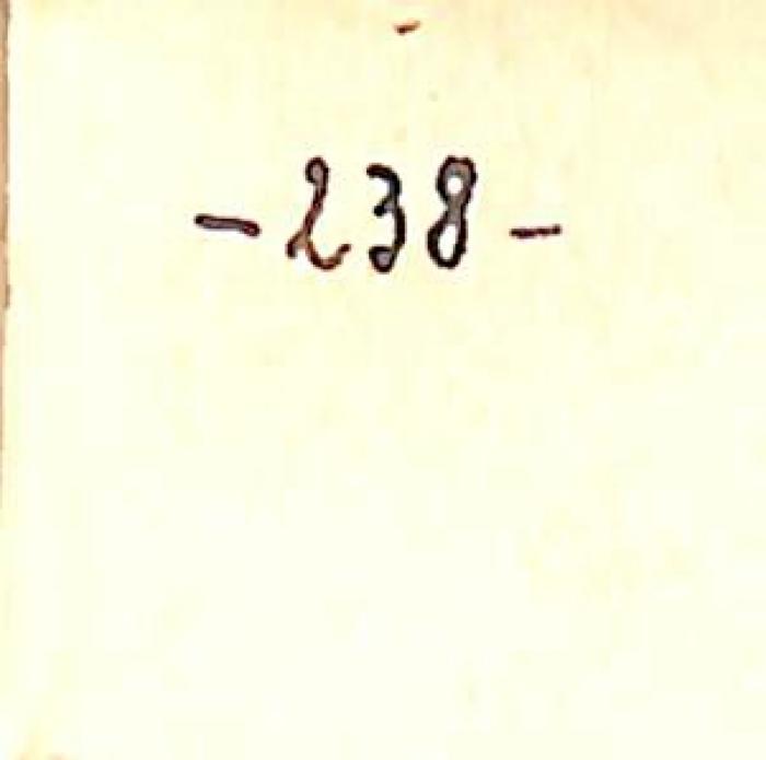 - (Fritsch, Hans), Von Hand: Nummer; '- 238 -'. 