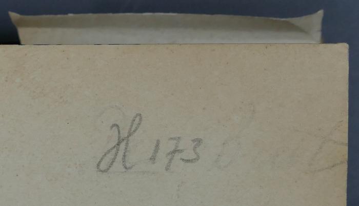 -, Von Hand: ; 'H 173'
