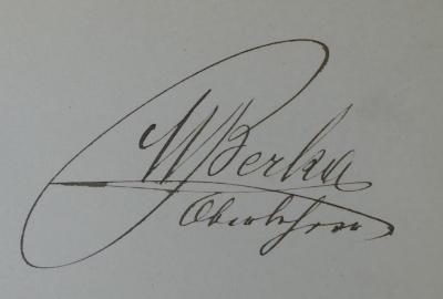 - (Berka, Moses), Von Hand: Name; 'M. Berka
Oberlehrer'. 
