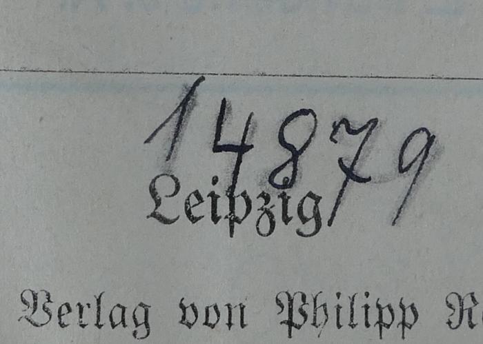 - (Hochschule für die Wissenschaft des Judentums), Von Hand: Inventar-/ Zugangsnummer; '14879'. 