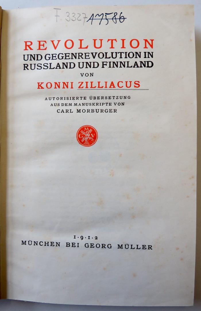 F 3327 : Revolution und Gegenrevolution in Russland und Finnland. (1912)