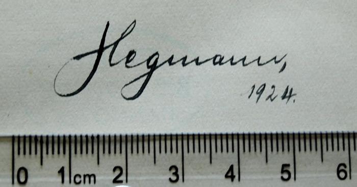 - (Stegmann[?], [...]), Von Hand: Name, Datum, ; 'Stegmann[?], 1924.'. 