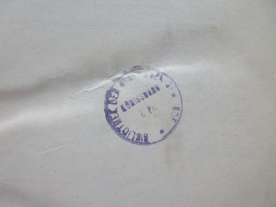 - (Jüdische Gemeinde Königsberg), Stempel: Name, Ortsangabe; 'Bibliothek der Jüdischen Gemeinde Königsberg i. Pr.'.  (Prototyp)