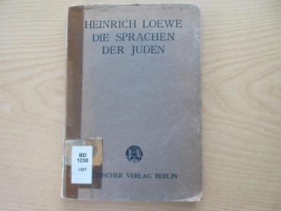 BD 1230 L827 : Die Sprache der Juden (1911)