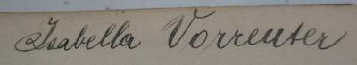  Der Wildschütz : Komische Oper in 3 Akten. Klavierauszug (o.J.);- (Vorreuter, Isabella), Von Hand: Autogramm, Name; 'Isabella Vorreuter'. 