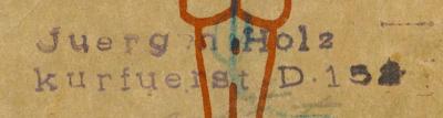 - (Holz, Jürgen), Stempel: Name, Ortsangabe; 'Juergen Holz Kurfuerst D 152'.  (Prototyp); Hawa Naschira! (Auf, Laßt uns singen!) : Liederbuch für Unterricht, Bund und Haus (1935)