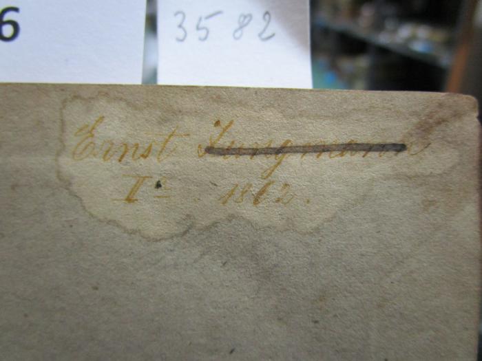-, Von Hand: Name, Autogramm, Datum, Nummer; 'Ernst ̶J̶̶u̶̶n̶̶g̶̶m̶̶a̶̶n̶̶n̶
II [?] 1862'