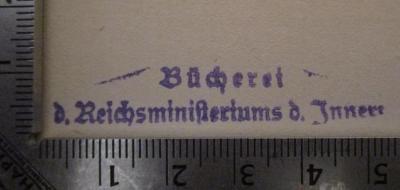 MB 6618;MB 1,35,26 T-P;V 23/161b ;; ;;: Proletarierkrankheit und Kranke Proletarier : Ein Beitrag zur Hebung der Volksgesundheit ([1908]);- (Deutsches Reich. Reichsministerium des Innern), Stempel: Berufsangabe/Titel/Branche, Name; 'Bücherei d. Reichsministeriums d. Inneren'. 