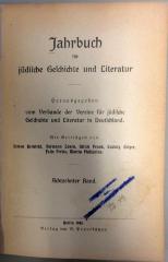 ZA 238,18.1915 : Jahrbuch für Jüdische Geschichte und Literatur (1915)