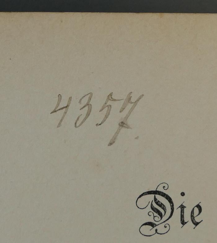 - (Jüdische Gemeinde zu Berlin), Von Hand: Inventar-/ Zugangsnummer; '4357.'. 