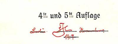 - (JJC[?]), Von Hand: Initiale, Ortsangabe, Datum; 'Berlin / JJC[?] November. 1917'. 