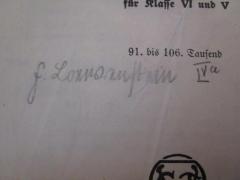 - (Loewenstein, Fritz), Von Hand: Autogramm, Name, Nummer; 'F. Loewenstein IVa'. 