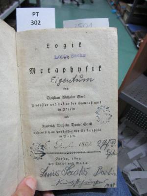  Logik und Metaphysik (1804)