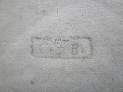 - (Bunsen, C.), Von Hand: Initiale, Monogramm, Datum; 'C 1808 B'. 