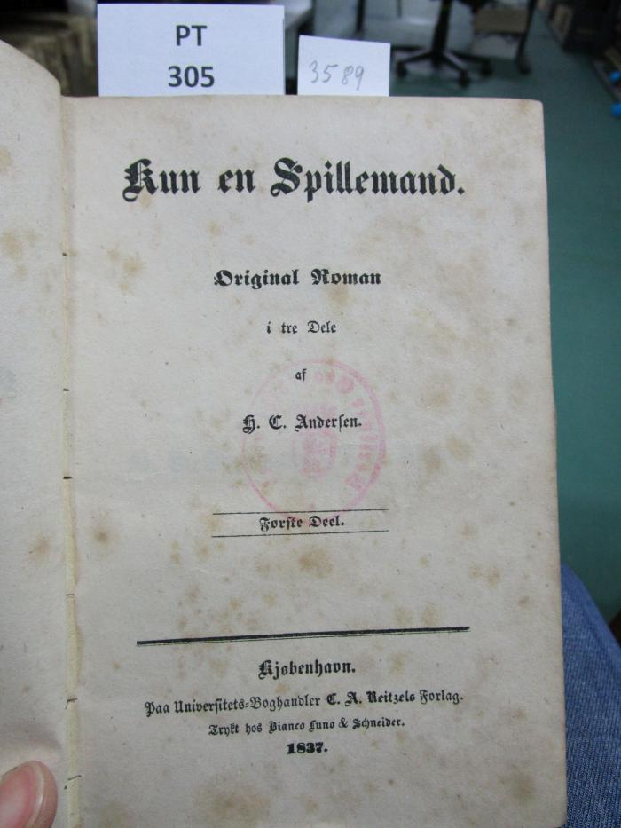  Kun en Spillemand : orig.-Roman i 3 dele (1837)