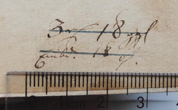 - (Steinmeier, Th.[?]), Von Hand: ; '[...] 18 [...] / [Eindb.?] 18 [...]'. 