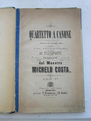 Vs 98: Quartetto a canone : "Trova un sol mia bella Chlori" ; con accompagnamento di pianoforte ([1866])