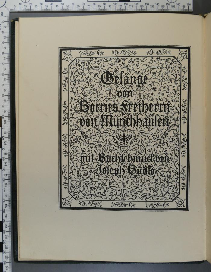 296.976 MUEN : Juda. Gesänge von Börries von Münchhausen. Mit Buchschmuck von Joseph Budko  (1922)