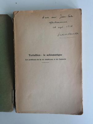 GB M 658 : Tertullien: le schismatique. Les problèmes de la vie chrétienne et de l`autorité (1328)