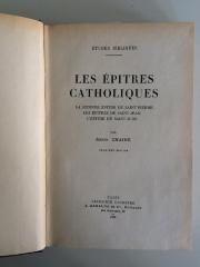 BC 5040 C434(2) : Les Épitres Catholiques. La seconde Épitre de Saint Pierre, Les Épitres de Saint Jean, L´Épitre de Saint Jude (1939)