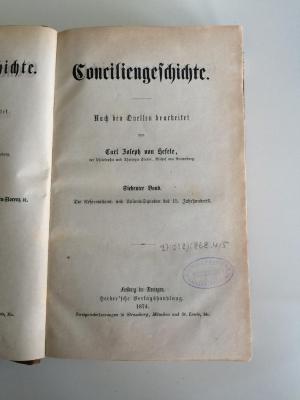 BO 1220 H461-7 : Conciliengeschichte. Siebenter Band. Die Reformations- und Unions-Synoden des 15. Jahrhunderts. 2.
Die Concilien von Basel und Ferrara-Florenz
 (1874)