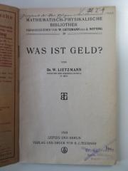 38/80/40075(2) : Was ist Geld? (1918)