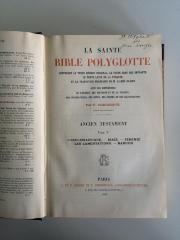 BC 2501 V691-5 : La Sainte Bible polyglotte. Ancien Testament. Tome V. L'Ecclésiastique. Isaı̈e. Jérémie. Les Lamentations. Baruch (1904)