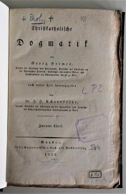 GB M 564 : Christkatholische Dogmatik. Zweyter Theil. (1834)