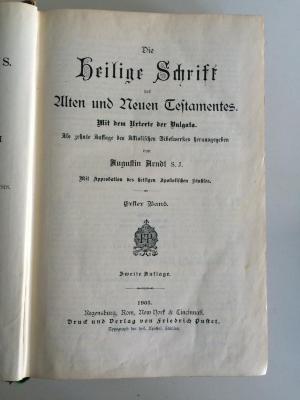 BC 2501 A747-1(2) : Die heilige Schrift des Alten und Neuen Testamentes. Mit dem Urtexte der Vulgata. 1. Band. (1903)