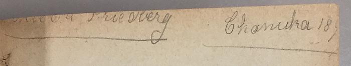 -, Von Hand: ; 'Frieda Friedberg, Chanucka 189'