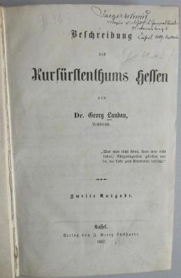 42A1989 : Beschreibung des Kurfürstenthums Hessen (1867)