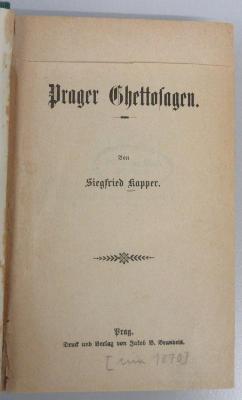 43A4724 : Prager Ghettosagen ([ca. 1870])