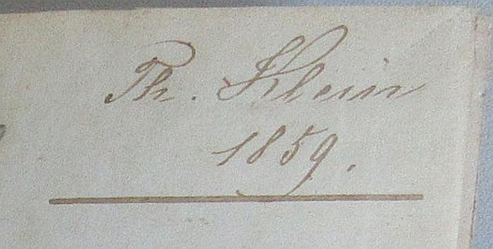 -, Von Hand: Autogramm; 'Ph. Klein
1859.'