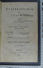 296.454 PLES : Trauungsreden für Israeliten (1839)
