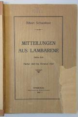 44A684,3 : Mitteilungen aus Lambarene. - 3. Herbst 1925 bis Sommer 1927 (1928)